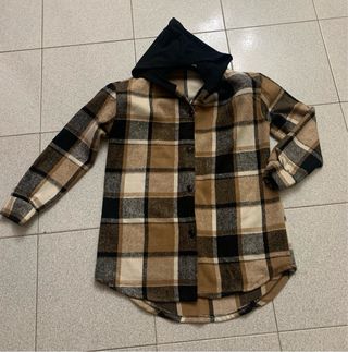 Camicia a quadri con cappuccio