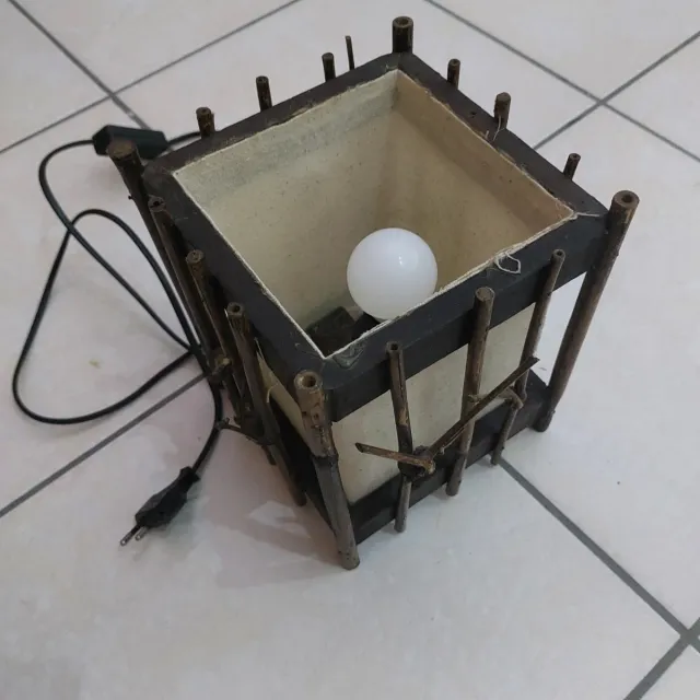 Lampada Etnica Bambù e Tessuto
