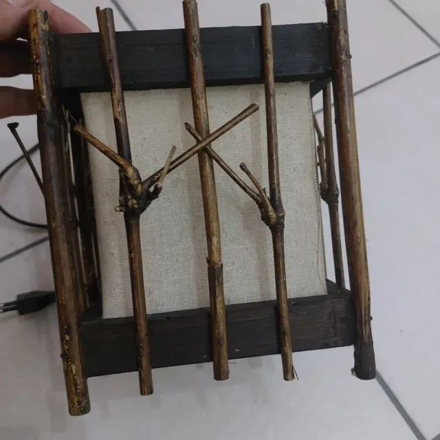 Lampada Etnica Bambù e Tessuto