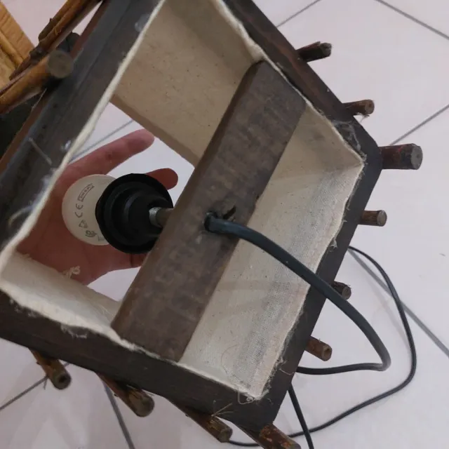 Lampada Etnica Bambù e Tessuto