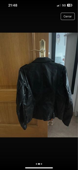 Cazadora cuero mujer negra