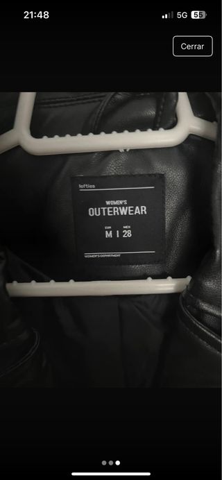 Cazadora cuero mujer negra