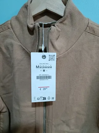 Chaqueta Zara Beige Cremallera