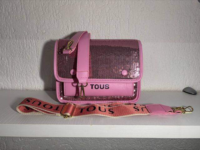 Bolso Tous rosa con lentejuelas