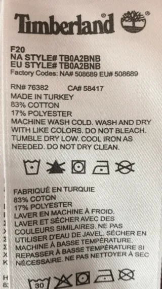 Timberland Felpa Zip Cappuccio Brushed Back TG S