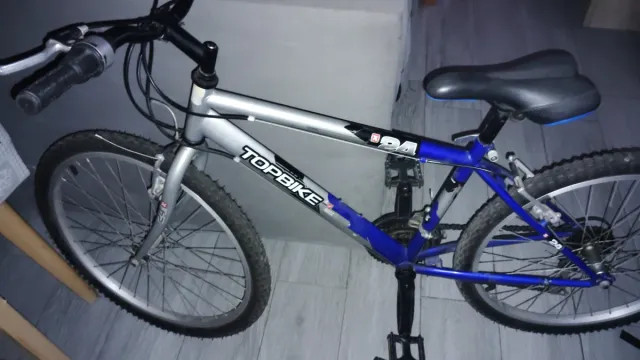Bicicleta Top Bike 24 argentata e blu