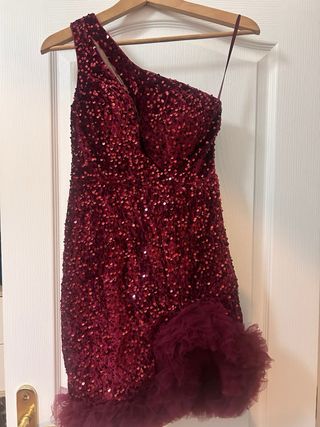 Vestido lentejuelas rojo