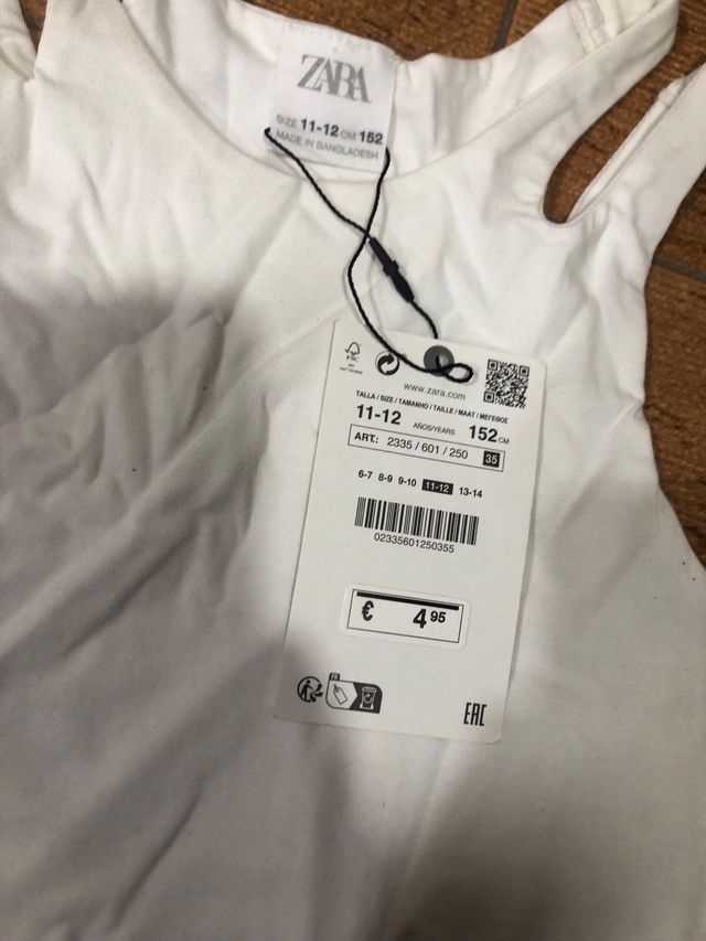 Top bianco Zara per bambina inedito