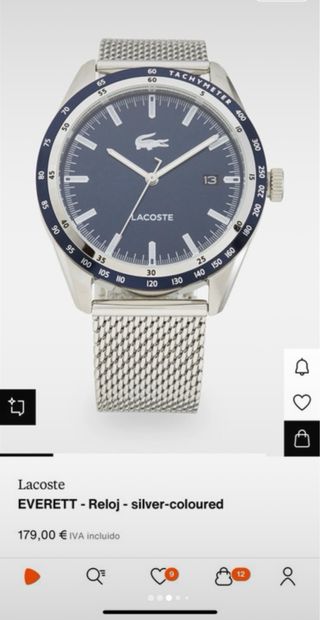Reloj Lacoste Hombre Original Azul/Plata