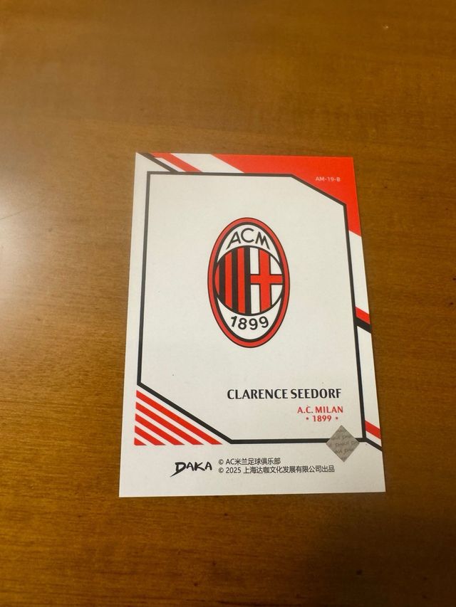 Card Daka Clarence Seedorf A.C. Milan