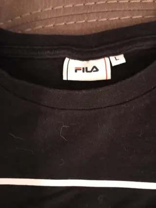 T-shirt Fila corta nera con logo