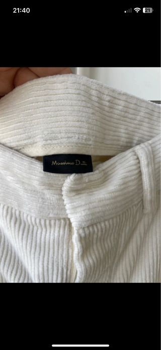 Pantalón Massimo Dutti Blanco