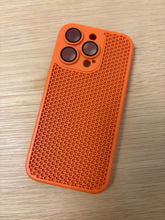 Custodia iPhone 14 Pro Arancione Esagonale