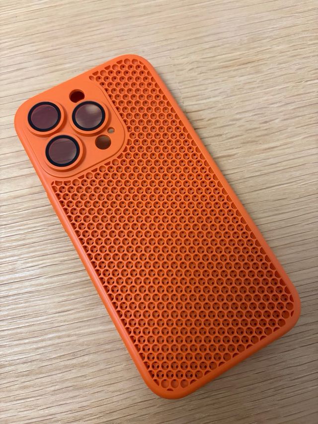 Custodia iPhone 14 Pro Arancione Esagonale