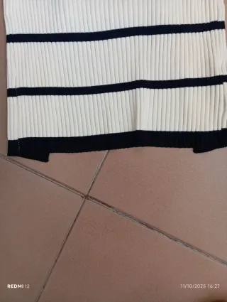 Top canalé espalda abierta rayas mujer Zara