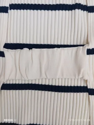 Top canalé espalda abierta rayas mujer Zara