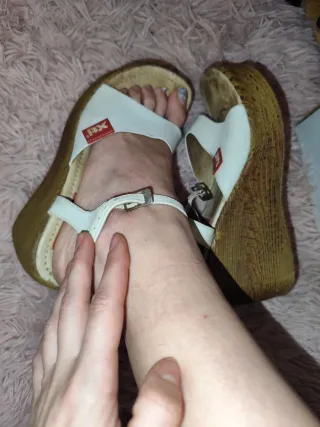 Sandalias Xti Cuña Blancas y Marrones