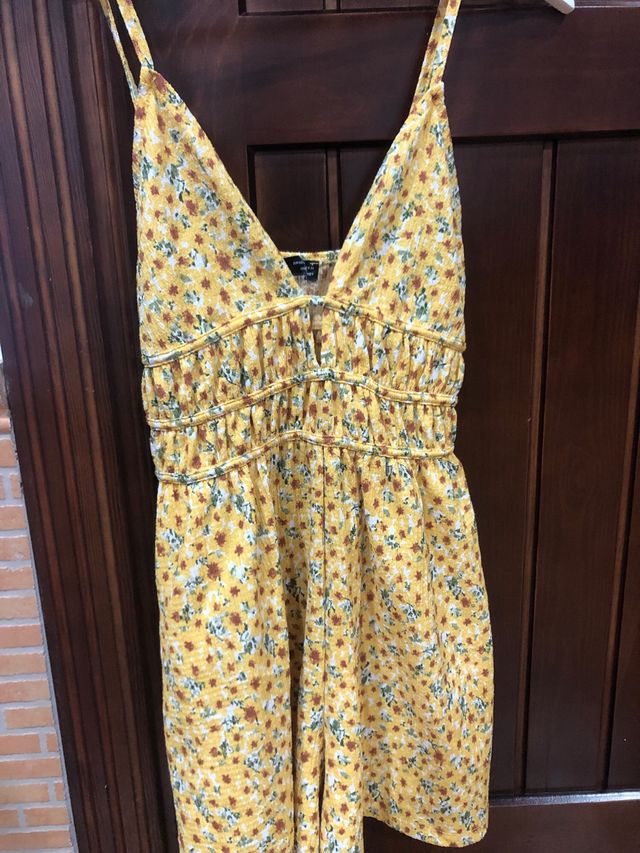 Abito corto giallo a fiori