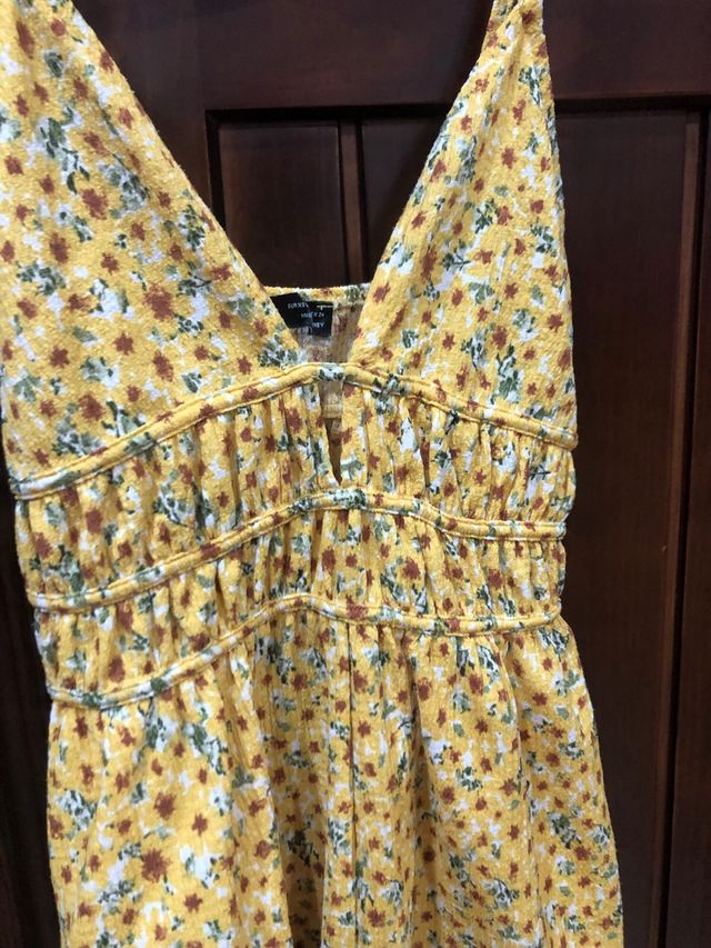 Abito corto giallo a fiori