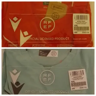 Camiseta Arbitro Macron XXL Roja y Turquesa NUEVAS