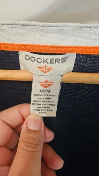 Cardigan Dockers Azul Marino Talla M 100% Algodón
