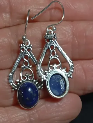 Pendientes Plata Ley Azul Lapislázuli