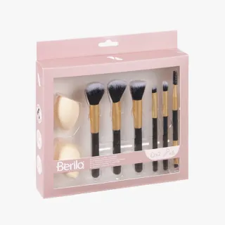 Set Brochas y Esponjas Berilo Negro/Dorado