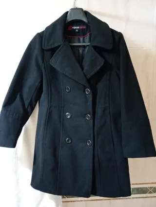 Abrigo Alpine Swiss Mujer Talla M Negro