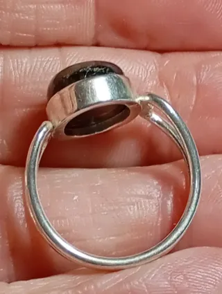 Anillo Plata Ley Labradorita natural sin pulir