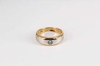 Solitario De Oro Combinado De 18K Con Diamantes.. Ref: 026-01-01024