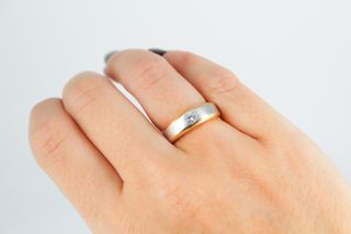 Solitario De Oro Combinado De 18K Con Diamantes.. Ref: 026-01-01024