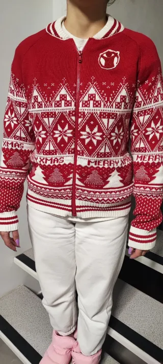 Maglione natalizio rosso e bianco