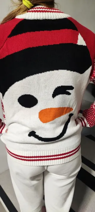 Maglione natalizio rosso e bianco