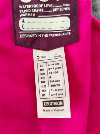 Pantalón nieve decathlon talla 3-4 años