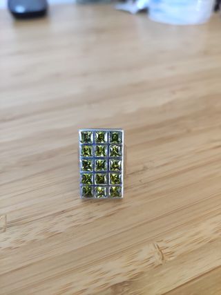 Anillo Plata con Piedra Olivina