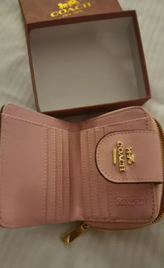 Monedero Coach Marrón y Rosa Mujer