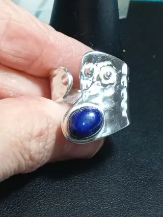 Anillo Plata Ley Ajustable lapizlazuli