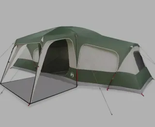 Tienda de campaña verde y gris