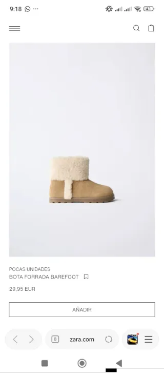 Botas Zara Forradas Beige talla 24