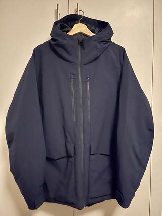 Parka Uniqlo Plumas Híbrida talla L azul marino