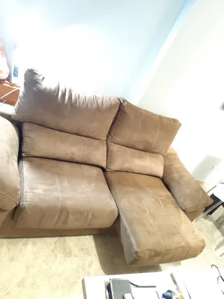 Sofá chaise longue beige 2.25m