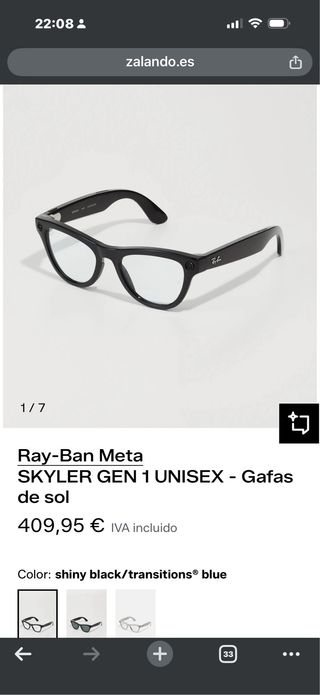 Gafas Ray-Ban Meta SKYLER shiny black/transitions