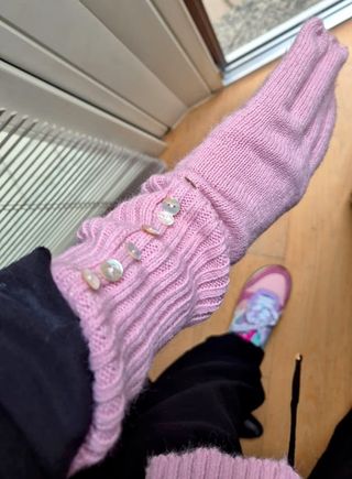 Coordinato cappello e guanti in lana