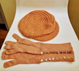Coordinato cappello e guanti in lana