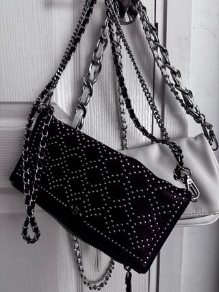 Bolsos brownie burdeos y blancos