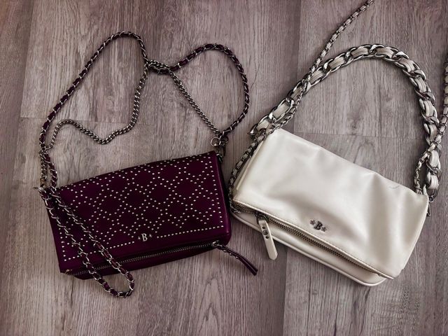 Bolsos brownie burdeos y blancos