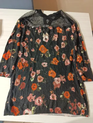 Vestito Twinset fantasia floreale nero