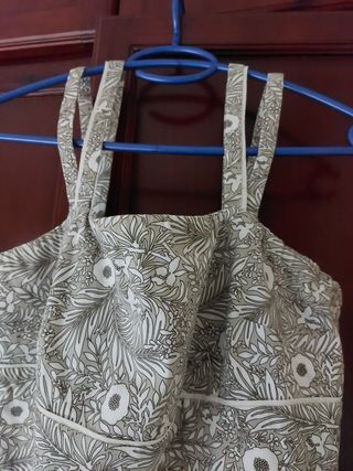 Vestido verano estampado blanco y gris