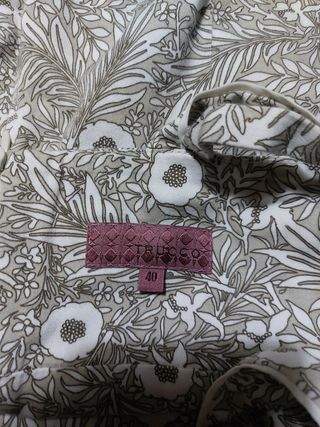 Vestido verano estampado blanco y gris