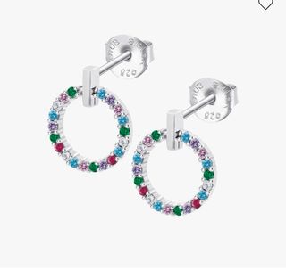 Pendientes Lotus Aro Multicolor Plata 925